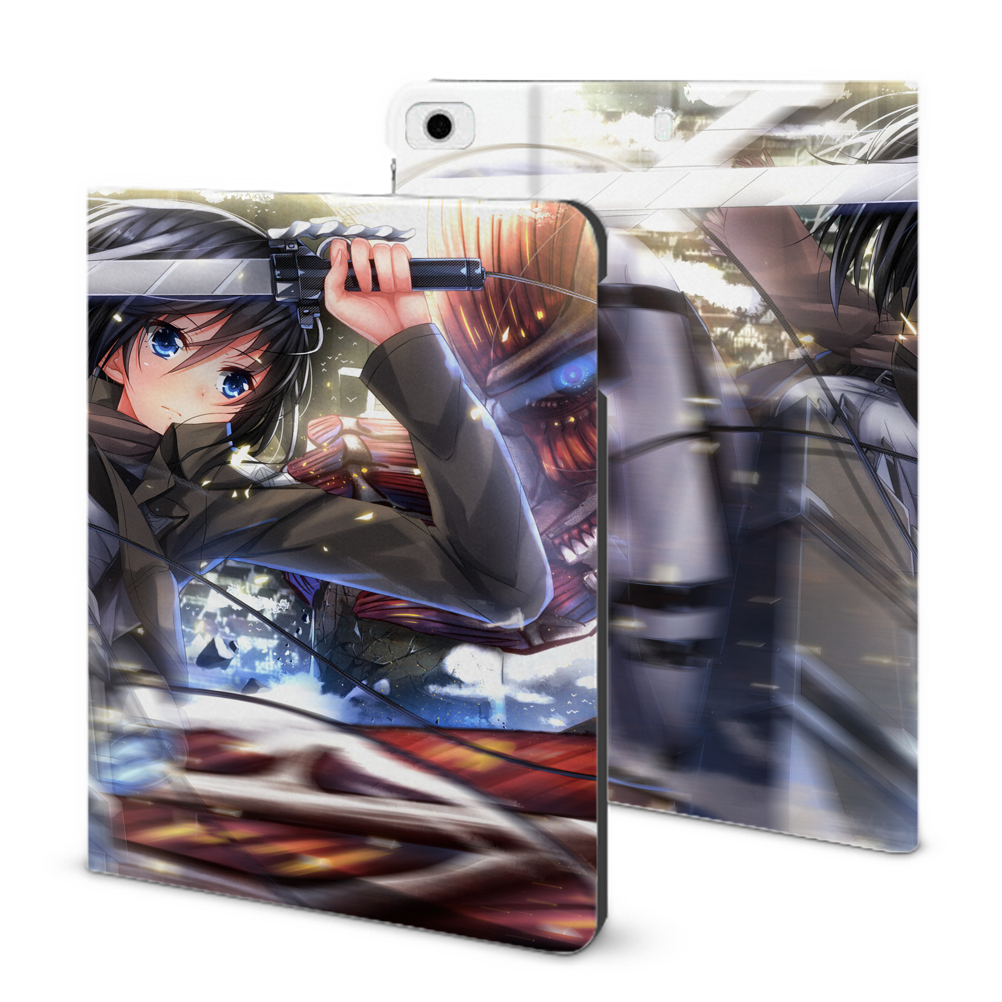 （画像用） 進撃の巨人 Attack on Titan IPad ケース ブック型 PUレザー TPU 耐衝撃 軽量 薄型 ペン収納なし 全面保護 IPad 各モデル対応